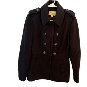 Maralyn & Me Double Breasted Peacoat Black